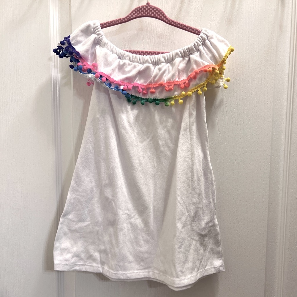 Heart and Harmony White Pom Pom Cover Up Dress Size 2T/3T